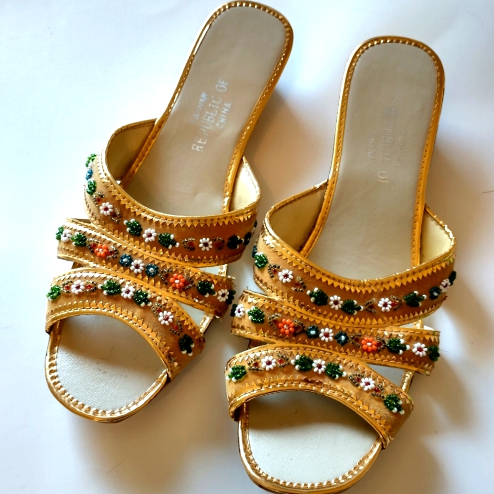 Vintage 60s beaded shoes